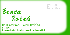 beata kolek business card